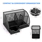 6 Compartment Mesh Desk Organizer Drawer Pen Holder Office School Supply Set