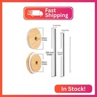 Mason Jar Lids With Straw - Reusable Bamboo Wide Mouth Tumbler Tops  2 Packs Wit