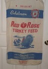 Eshelman Red Rose Turkey 100 Lb cloth Feed Bag 2 Sided 39 x22 