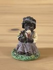 Vtg African American Black Americana Girl Eating Ice Cream Figurine Statue Small