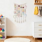 Macrame Bow Holder Hanging Hair Bow Organizer For Baby Girls Boho Wall Decor 