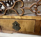 Handcrafted Asian Wood Exquisite Tea Table Chest Heart Shaped Side Panels