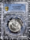 1947-s Philippines Macarthur 50 Centavos Pcgs Ms63 Lot g9710 Silver  Km 184