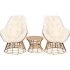 Outdoor Swivel Chair Wicker Patio Furniture 360-degree Sets Rattan Chair Table