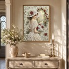 Vintage Lady Roses 5d Pearl Diamond Art Kit For Adults