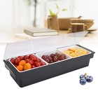 3 Tray Condiment Dispenser Compartment  Chilled Server Bar Fruit Caddy Food Box