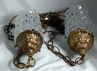 Double Pendant Swag Lamp Light Fixture Thick Glass Shades