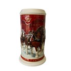 Vtg Budweiser 2004 Holiday Stein 25th Anniversary Clydesdale Horses Collectible