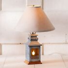 Miner s Lamp With Linen Shade In Antique Tin