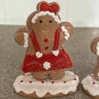 Gingerbread Boy   Gingerbread Girl Figurine Glitter Clay Dough Christmas