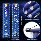 Christmas Nativity Door Banner With Lights Joy To The 12 X 71 Inches  Blue