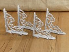 4 Cast Iron Shelf Brackets Antique Style White 6 1 4  X 5 1 4  Corbels Book Wall