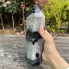 3 5lb 8 8 black Sardonyx Agate Obelisk Crystal Quartz Tower Mineral Healing C5