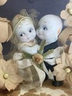 Antique 1930 s Wedding Cake Topper Couple - Bisque
