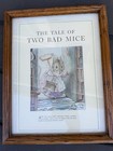 Vintage Oak Toned Framed Artwork Beatrix Potter Nursery Prints Pictures 80s Baby