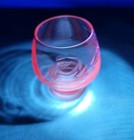 Vintage Selinum Pink Depression Glass Etched  Drinking Shot Glass  2  Tall 