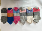 6 Pair Bombas Women s Adults Tri-block Marl Ankle Sock 6 Color Select Size M Us