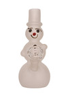 7in Frosted Snow Man Glass Bong Hookah Water Smoking Pipe Bubbler 14mm Male Bowl
