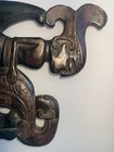 Vintage M  ori Style Carved Wood Wall Plaque 12    Pacific Tribal Folk Art Tiki 