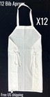 12-pack White Bib Aprons Bulk Commercial Restaurant Kitchen Chef 33  X 29 