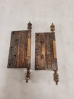 Pair Of Antique 5 X 5 Right Hand Bronze Lift Off Door Hinge Steeple Tip