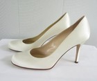 Kate Spade Designer Bridal Dress Evening Heels Pump New York Ivory Satin 8 5 New