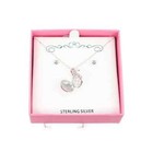 Genuine Sterling Silver Heart Pendant necklace Set C508  80