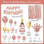Rose Gold Birthday Decorations For Women  Happy Birthday Decorations With Fringe