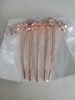 Rose Gold Butterfly Hair Comb With Multicolor Rhinestones Metal Glass