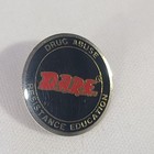 Vintage 1980s 90s Dare To Resist Drugs Officer Enameled Metal Pin Back Lapel 