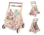 Wooden Baby Push Walker Montessori Activity Toy Adjustable Speed Silent Wheels