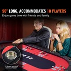 Uimoso 10-player Oval Foldable Poker Table For Casino And Card Games  90 
