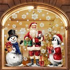 3-pack Extra Large Christmas Window Clings Santa Snowman Penguin 35x13 5 Inch