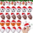  Pc Sport Christmas Ornaments With Removable Santa Hat For Christmas 24 Balls