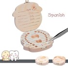 Wooden Baby Tooth Box Keepsake Organizer For Milk Teeth And First Curl