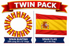 2 Pack World Cup 33ft Spain Flag   10 Metre s Spain Bunting Bandera De Espa  a