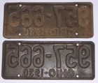 Antique Matched Pair 1930 Ohio License Plates- Model  A Ford- Nice Original-yom 