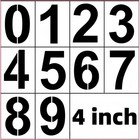 4 Inch Number Stencils Set - Reusable Plastic Large Number Templates For Paintin