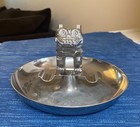 Mack Truck Bulldog Chrome Ashtray Mascot Vintage Dog Trucking Advertising 105b