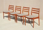 Mcm Vintage 4x Set Arne Vodder Danish Modern Teak Dining Chairs Solid Restored