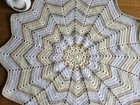 Hand Made Crochet Baby Blanket  Pram Crib Moses Soft Dk  Natural  Neutral Shades