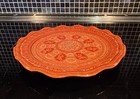 Vintage Burmese Lacquerware Footed Tray  Burmese Dancers 10  Diamater Beautiful