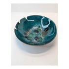 Vintage Bovano Enamel On Copper Bowl Mid-century Teal Green Brutalist Ashtray