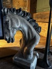 Heritiki Studio Gray Metal Horse Head Bust Figurine Sculpture On Base   1998