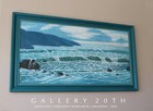 Huge  Longseth Mid Century Expressionist Oil Seascape Painting  Orig Art 60s Vtg