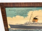 Vintage 1930 s S s  Normandie Wood Framed Lithograph French Line C m  La Havre