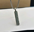 David Yurman Men s Sterling Silver Chevron Ingot Tag Enhancer 22 Inche Necklace 