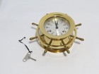 Boston Chelsea Vintage Brass Ships Wheel Mechanical Bell Clock Runs W  Key
