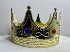 Medieval Gold Crown Royal King Prince Plastic Jeweled Costume Cosplay Theater