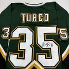 Autographed signed Marty Turco Dallas Green Hockey Jersey Jsa Coa